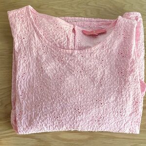 Simply Southern Light Pink Eyelet Blouse